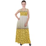 Texture Pattern Macro Glass Of Beer Foam White Yellow Art Empire Waist Velour Maxi Dress