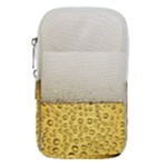 Texture Pattern Macro Glass Of Beer Foam White Yellow Art Waist Pouch (Small)