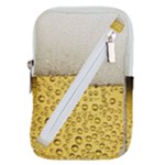 Texture Pattern Macro Glass Of Beer Foam White Yellow Art Belt Pouch Bag (Large)