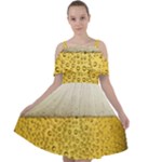 Texture Pattern Macro Glass Of Beer Foam White Yellow Art Cut Out Shoulders Chiffon Dress