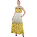 Texture Pattern Macro Glass Of Beer Foam White Yellow Art Chiffon Mesh Boho Maxi Dress