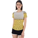 Texture Pattern Macro Glass Of Beer Foam White Yellow Art Back Cut Out Sport Tee