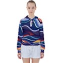 Wave Of Abstract Colors Women s Tie Up Sweat View1