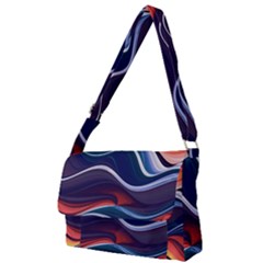 Wave Of Abstract Colors Full Print Messenger Bag (l) by Semog4