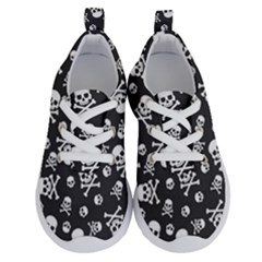 Skull Crossbones Seamless Pattern Holiday-halloween-wallpaper Wrapping Packing Backdrop Running Shoes by Ravend