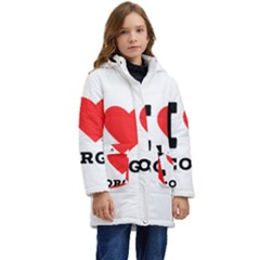 I Love George Kid s Hooded Longline Puffer Jacket by ilovewhateva