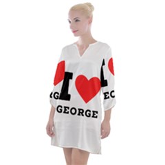 I Love George Open Neck Shift Dress by ilovewhateva