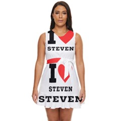 I Love Steven Waist Tie Tier Mini Chiffon Dress by ilovewhateva