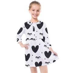 Hearts-57 Kids  Quarter Sleeve Shirt Dress by nateshop