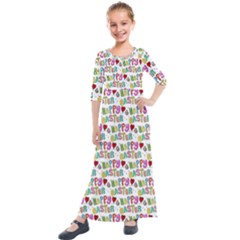 Holidays Kids  Quarter Sleeve Maxi Dress by nateshop