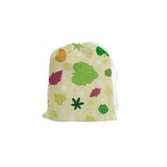 Leaves-140 Drawstring Pouch (small) by nateshop