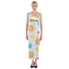 Leaves-141 Fitted Maxi Dress by nateshop