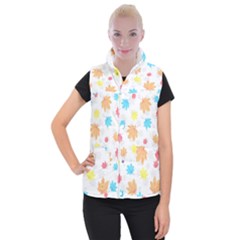 Leaves-141 Women s Button Up Vest by nateshop