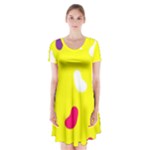Pattern-yellow - 1 Short Sleeve V-neck Flare Dress