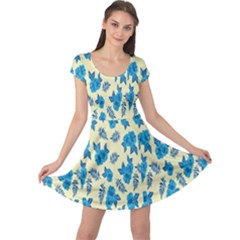 Rose-blue Cap Sleeve Dress by nateshop