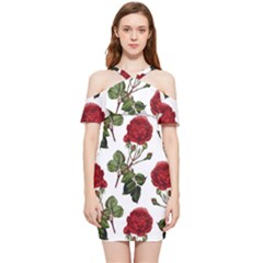 Roses-51 Shoulder Frill Bodycon Summer Dress by nateshop