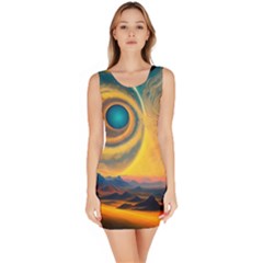 Ai Generated Surrealist Fantasy Dream Moon Space Bodycon Dress by Jancukart