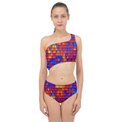 Geometric Pattern Colorful Fluorescent Background Spliced Up Two Piece Swimsuit by Jancukart