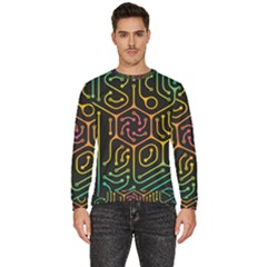 Circuit Hexagonal Geometric Pattern Background Pattern Men s Fleece Sweatshirt by Jancukart