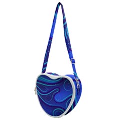 Spiral Shape Blue Abstract Heart Shoulder Bag by Jancukart
