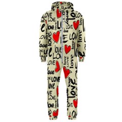 Love Abstract Background Textures Creative Grunge Hooded Jumpsuit (men) by Jancukart