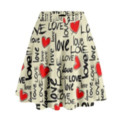 Love Abstract Background Textures Creative Grunge High Waist Skirt by Jancukart