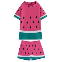 Watermelon Fruit Pattern Kids  Swim Tee And Shorts Set by Semog4