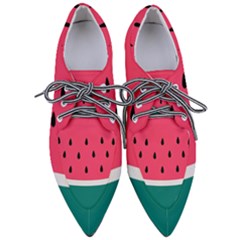 Watermelon Fruit Pattern Pointed Oxford Shoes by Semog4