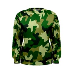 Green Military Background Camouflage Women s Sweatshirt by Semog4