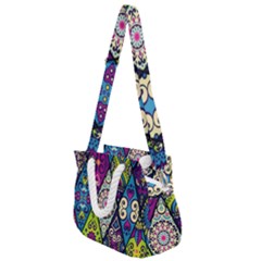 Ethnic Pattern Abstract Rope Handles Shoulder Strap Bag by Semog4
