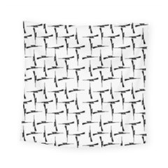 Precision Pursuit: Hunting Motif Black And White Pattern Square Tapestry (small) by dflcprintsclothing