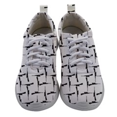 Precision Pursuit: Hunting Motif Black And White Pattern Women Athletic Shoes by dflcprintsclothing