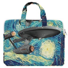 Star Trek Starship The Starry Night Van Gogh Macbook Pro 13  Double Pocket Laptop Bag by Semog4