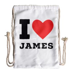 I Love James Drawstring Bag (large) by ilovewhateva