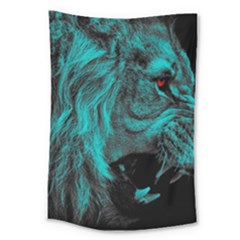 Angry Male Lion Predator Carnivore Large Tapestry by Semog4