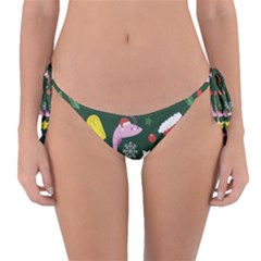 Colorful Funny Christmas Pattern Reversible Bikini Bottoms by Semog4