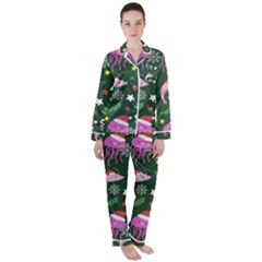 Colorful Funny Christmas Pattern Women s Long Sleeve Satin Pajamas Set	 by Semog4
