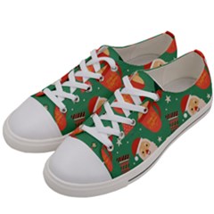 Colorful Funny Christmas Pattern Women s Low Top Canvas Sneakers by Semog4
