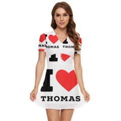 I Love Thomas V-neck High Waist Chiffon Mini Dress by ilovewhateva