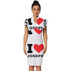 I Love Joseph Vintage Frill Sleeve V-neck Bodycon Dress by ilovewhateva