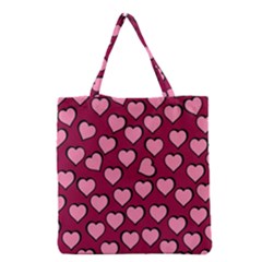 Pattern Pink Abstract Heart Love Grocery Tote Bag