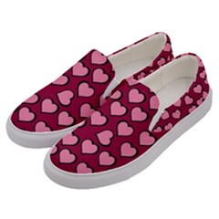 Pattern Pink Abstract Heart Love Men s Canvas Slip Ons by Ravend