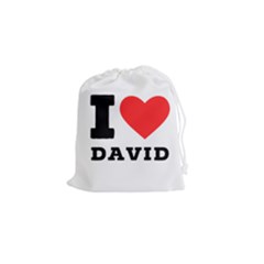 I Love David Drawstring Pouch (small) by ilovewhateva