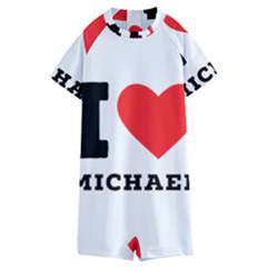 I Love Michael Kids  Boyleg Half Suit Swimwear by ilovewhateva