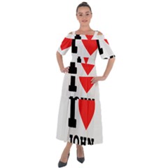 I Love John Shoulder Straps Boho Maxi Dress  by ilovewhateva