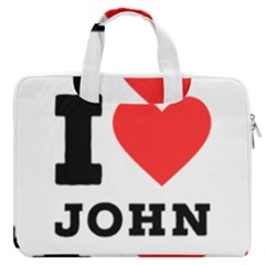 I Love John Macbook Pro 13  Double Pocket Laptop Bag by ilovewhateva
