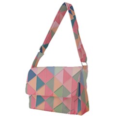 Background Geometric Triangle Full Print Messenger Bag (l) by Semog4