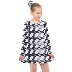 Pattern-monochrome-repeat Kids  Long Sleeve Dress by Semog4