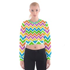 Chevron-pattern-design-texture Cropped Sweatshirt by Semog4