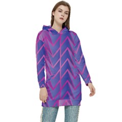 Geometric-background-abstract Women s Long Oversized Pullover Hoodie
